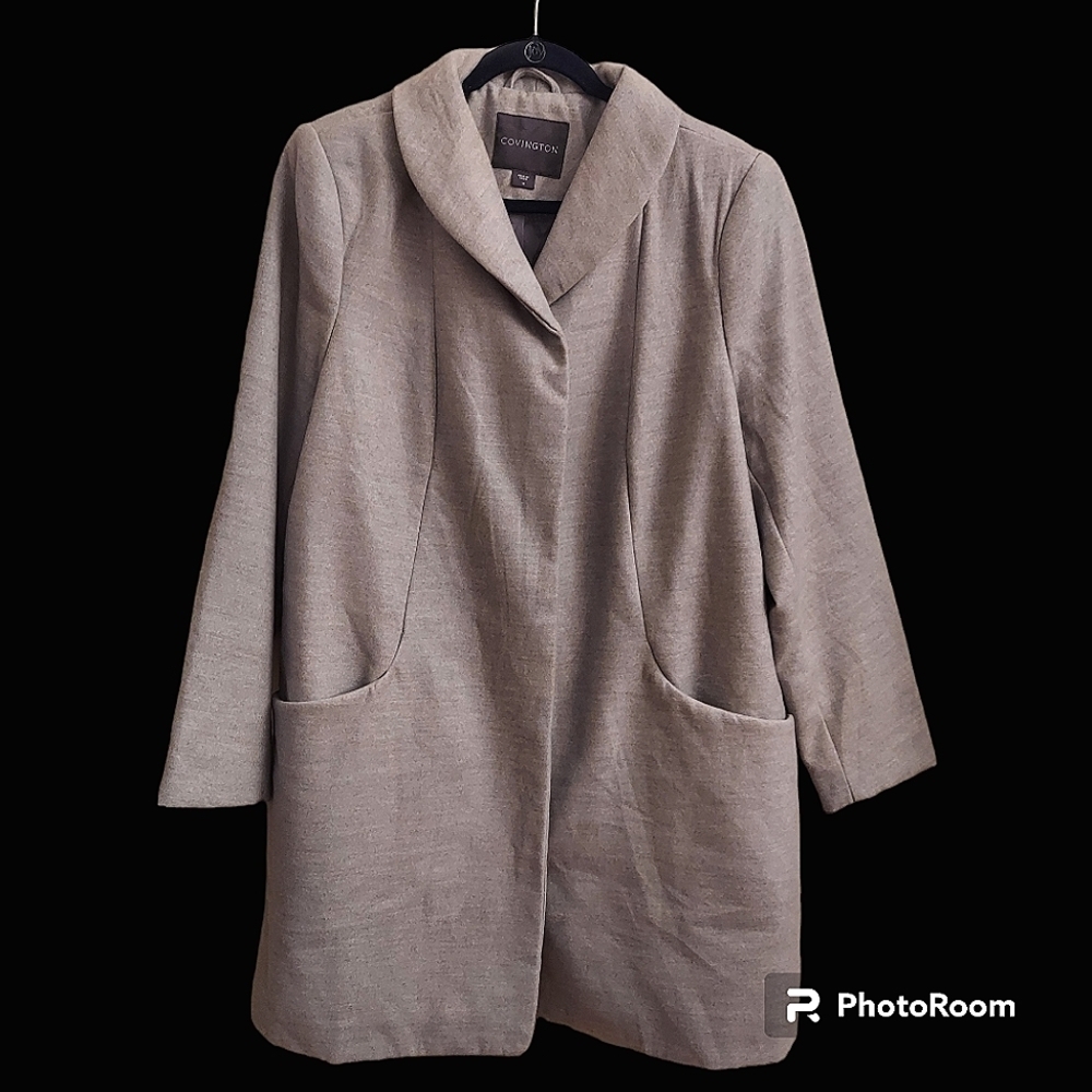 COVINGTON Gray Fully Lined Car Coat 1X Winter Warm Cozy